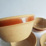 Set of 6 vintage Gien France stoneware bowls