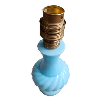 Pied de lampe en opaline turquoise