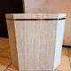 Travertine and brass coffee table