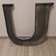 Lettre "U" vintage en zinc