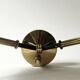 2 double wall lights in brass and white opaline glass, Arlus design 1950