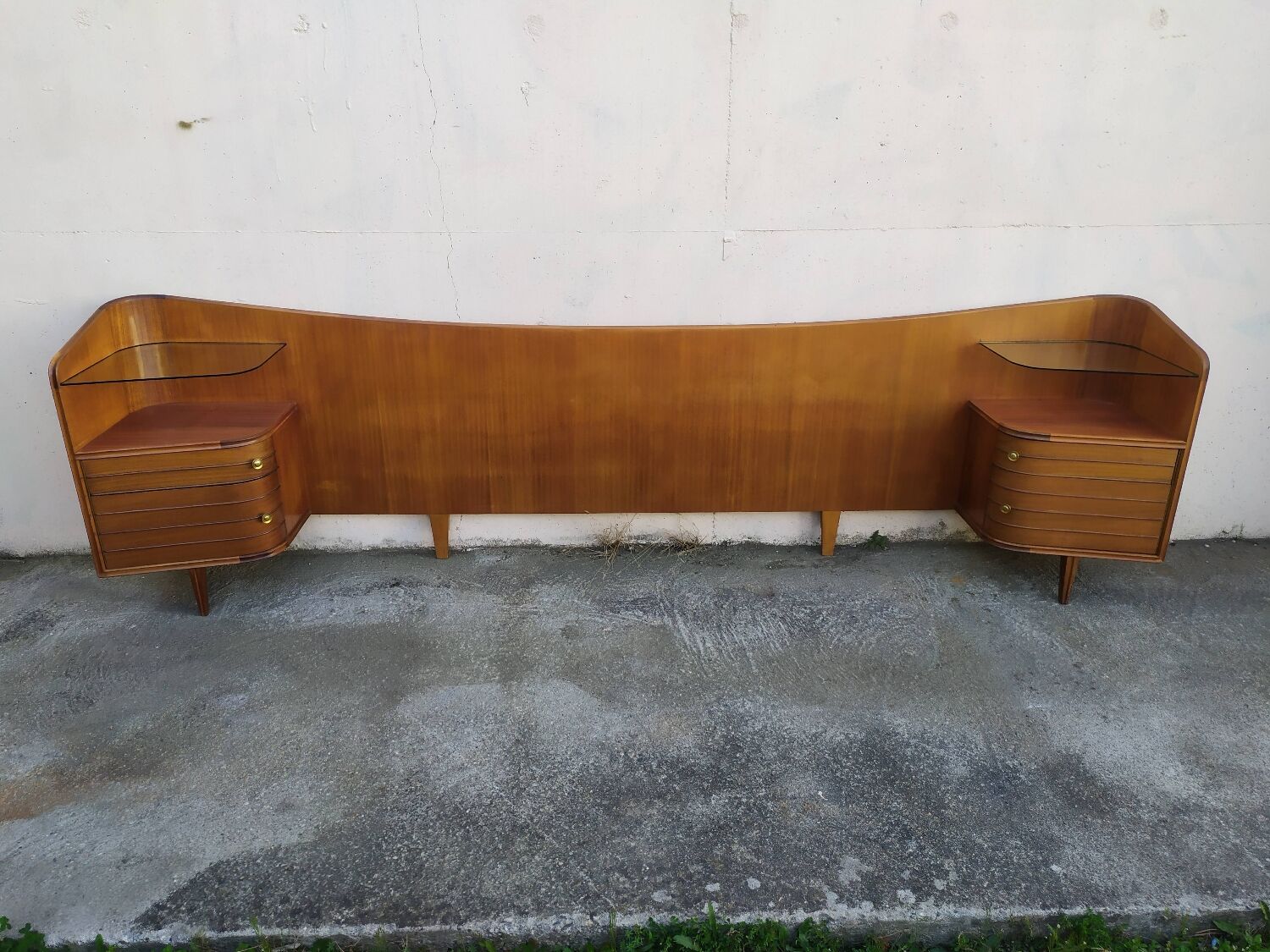 Vintage headboards and bedside tables