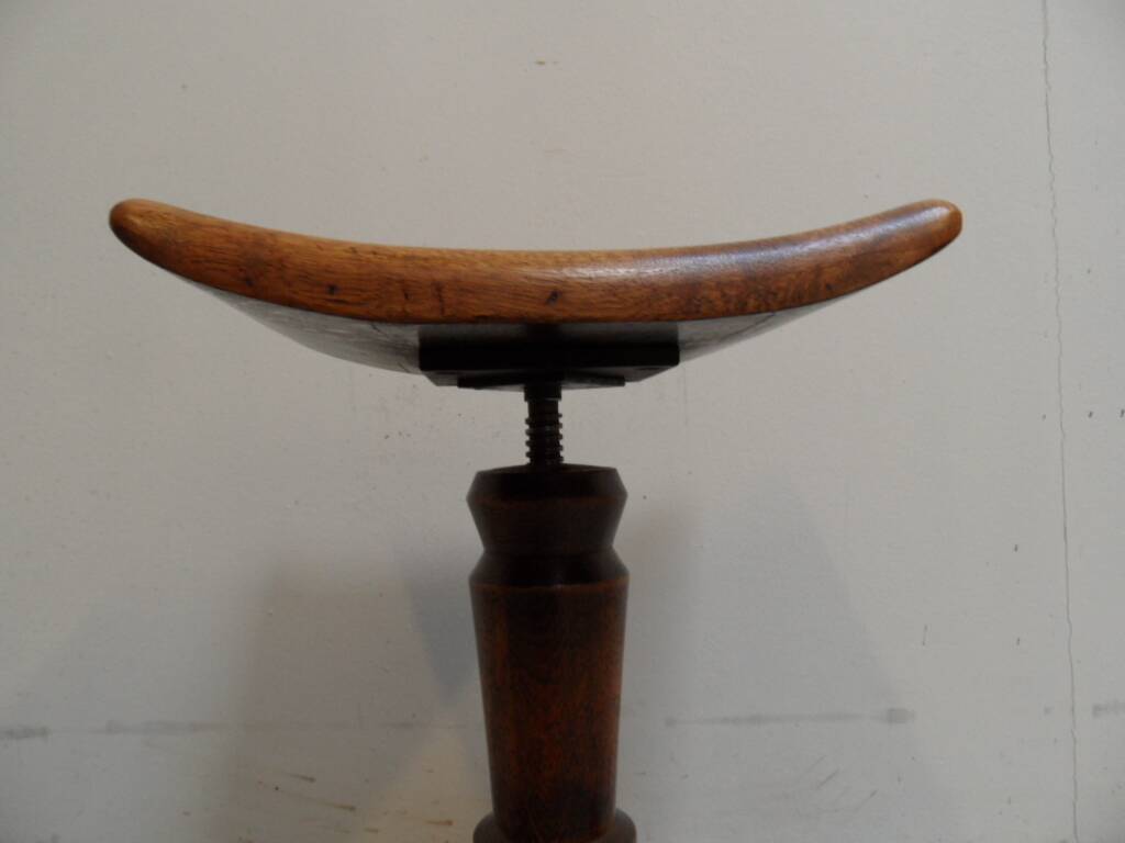 Tabouret de piano vintage en chêne des années 1930