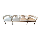 4 Eichholtz Clubhouse Bouclé Cream chairs