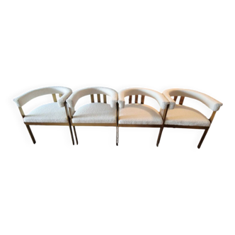 4 Eichholtz Clubhouse Bouclé Cream chairs