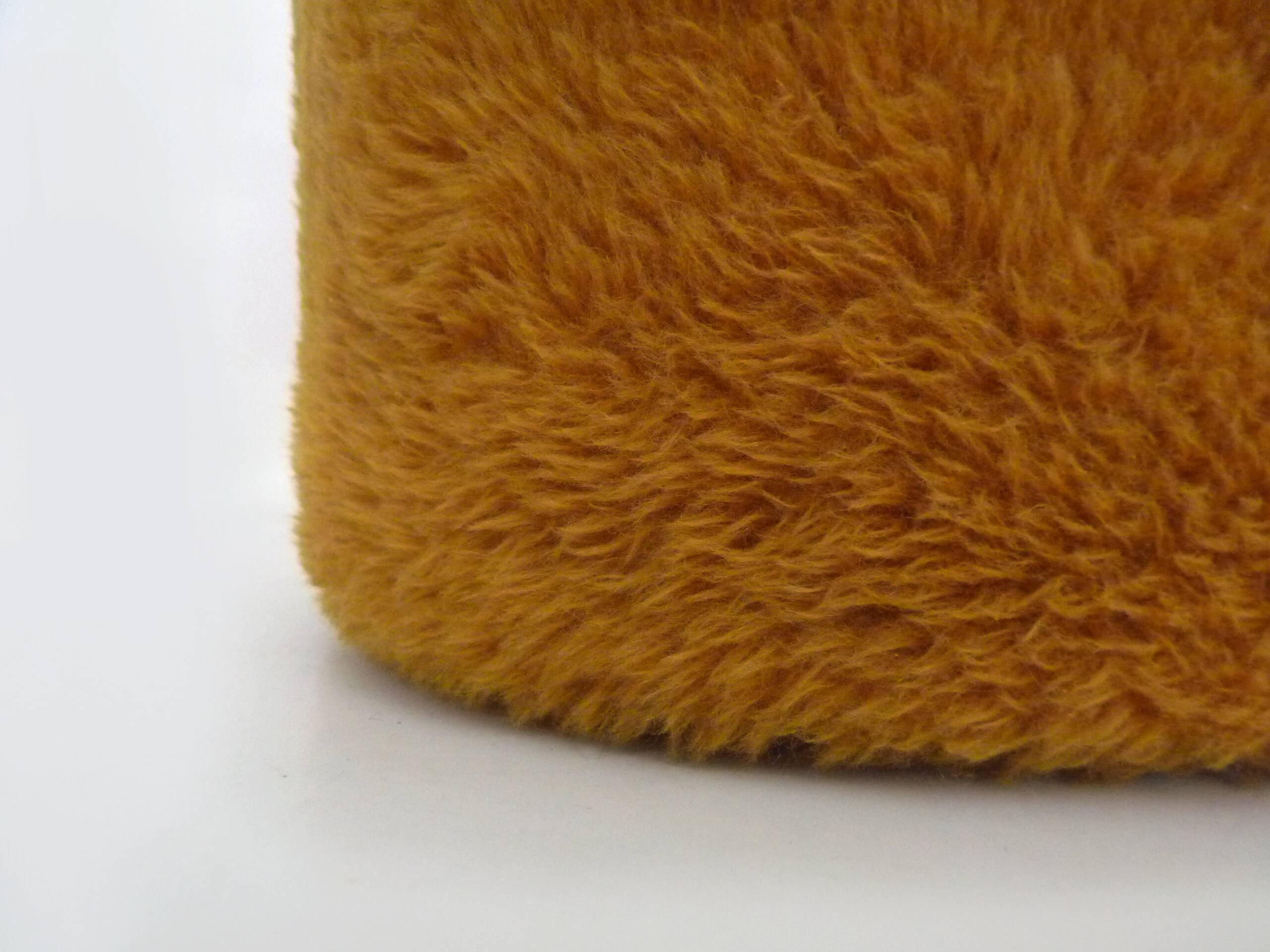 Pair of poufs, fur stools with storage inside, 1970s.