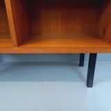 Modular vintage shelf bookcase in modern Scandinavian style in teak