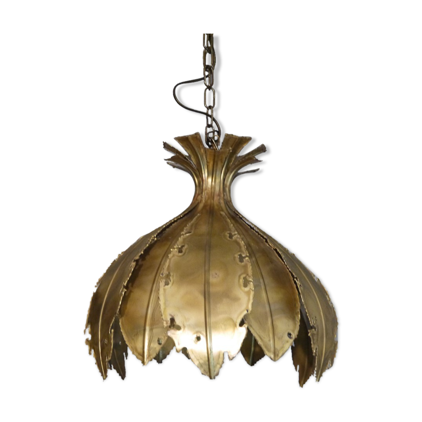Danish brutalist brass suspension of Sven Holm Sorensen 1960