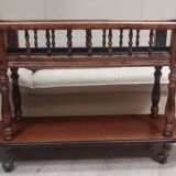 Solid wood planter with two trays on wheels