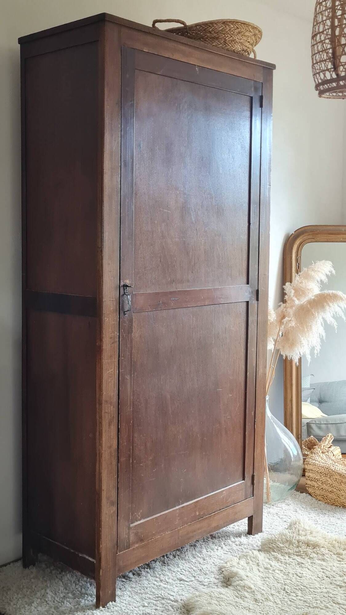 Antique Parisian wardrobe with one door.