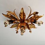 Italian ceiling light in gold-tone metal, 1970s