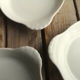 3 Small Round Dishes in White Porcelain Pillivuyt