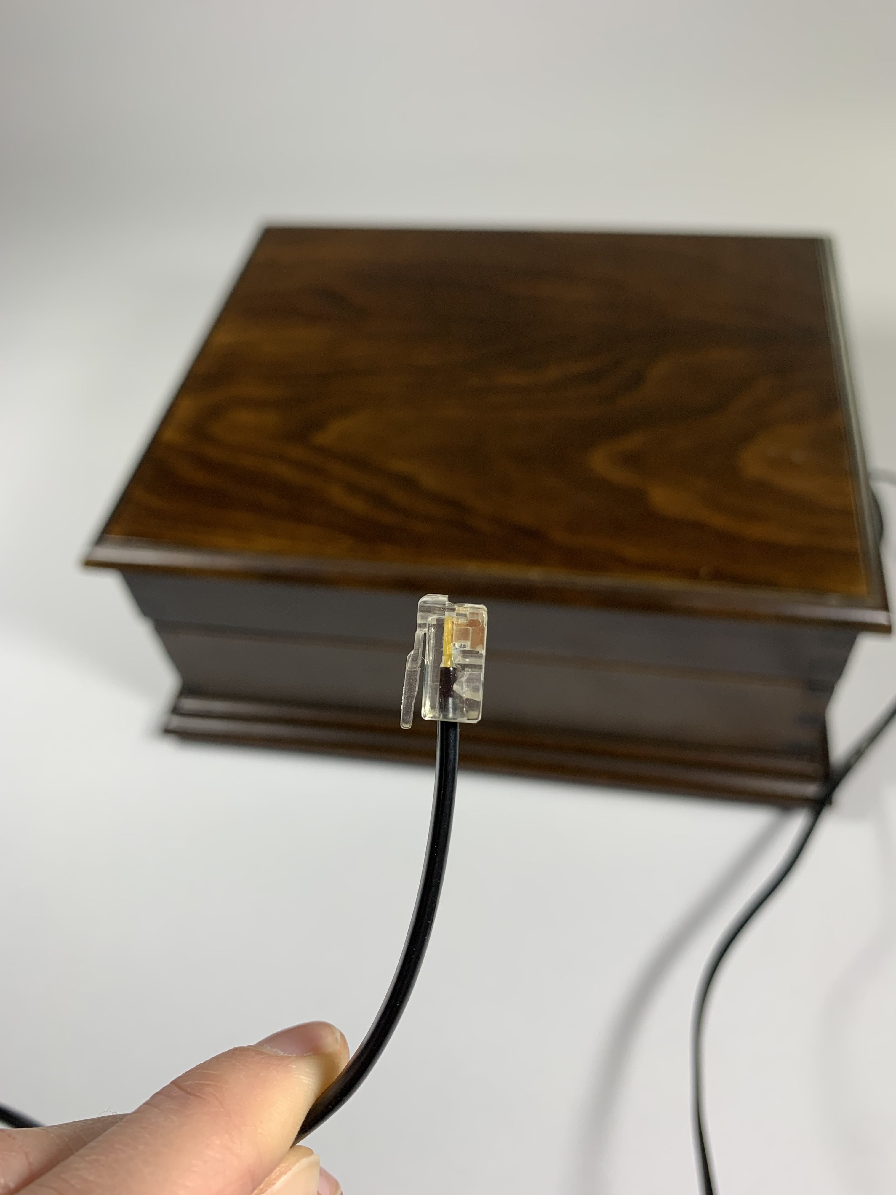 Telcer vintage italian phone chest in solid wood and bakelite - italian design circa 1960-1970