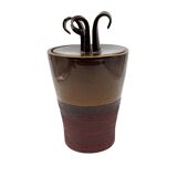 Mid-century Modern style brown artistic ceramic vase, Gabriele Bucci Italy