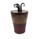 Mid-century Modern style brown artistic ceramic vase, Gabriele Bucci Italy