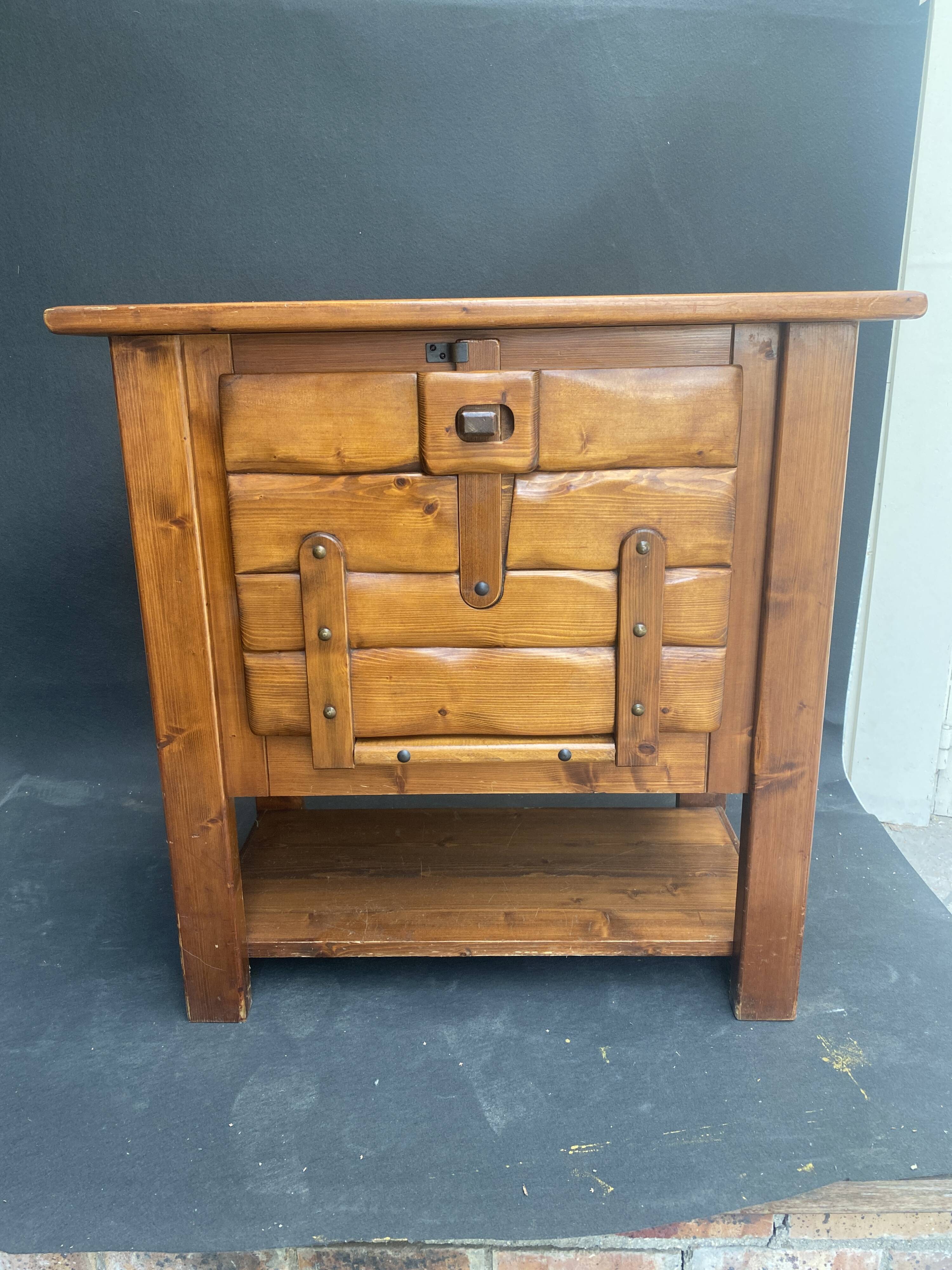 Vintage pine brutalist furniture