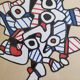 Silkscreen print after Jean Dubuffet, framed, 1970s, 25 x 31 cm
