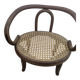 Small Antique Children's Armchair in Curved Wood and Cane