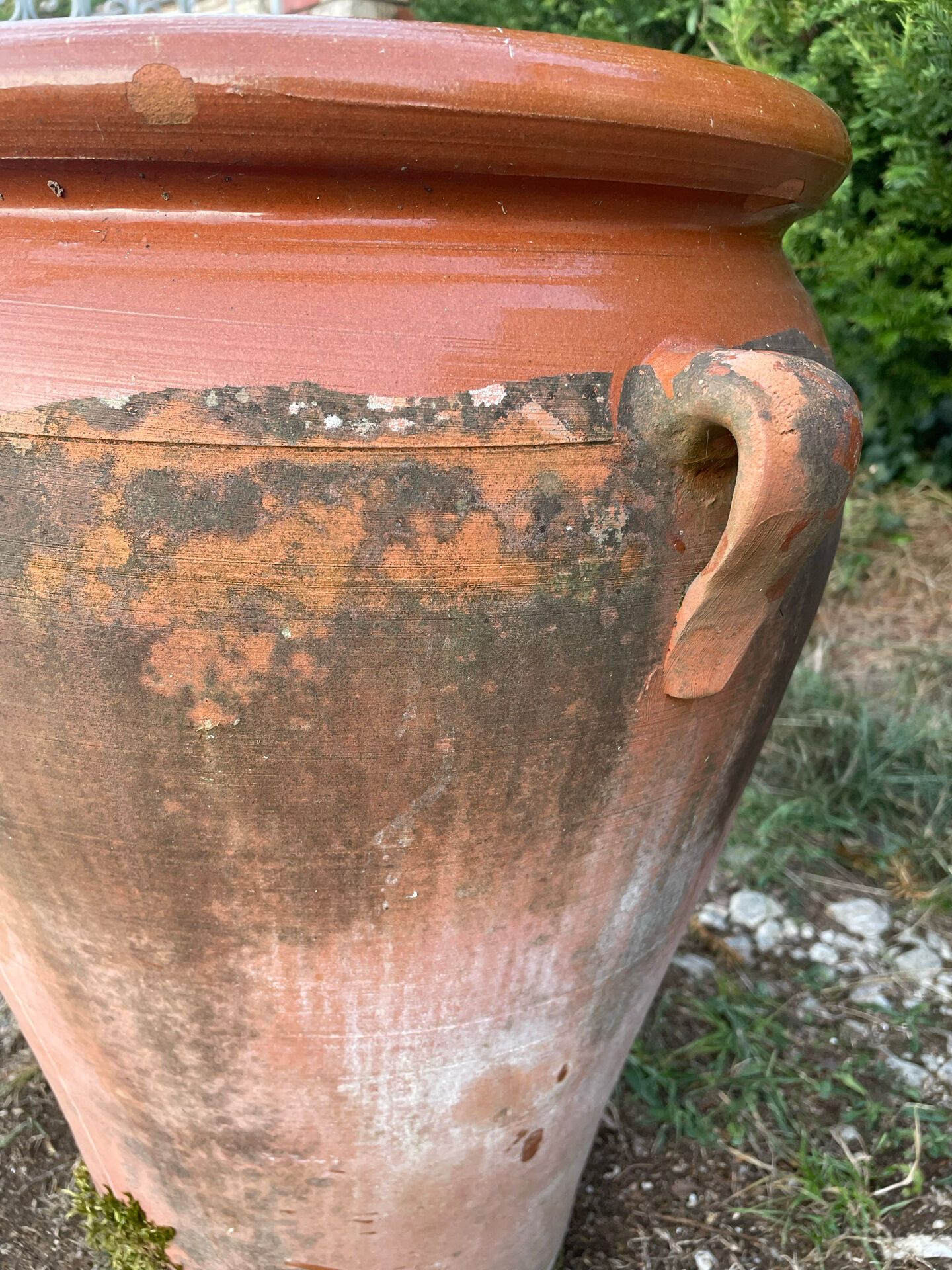 Large ancient jar in glazed terracotta – H. 56 cm