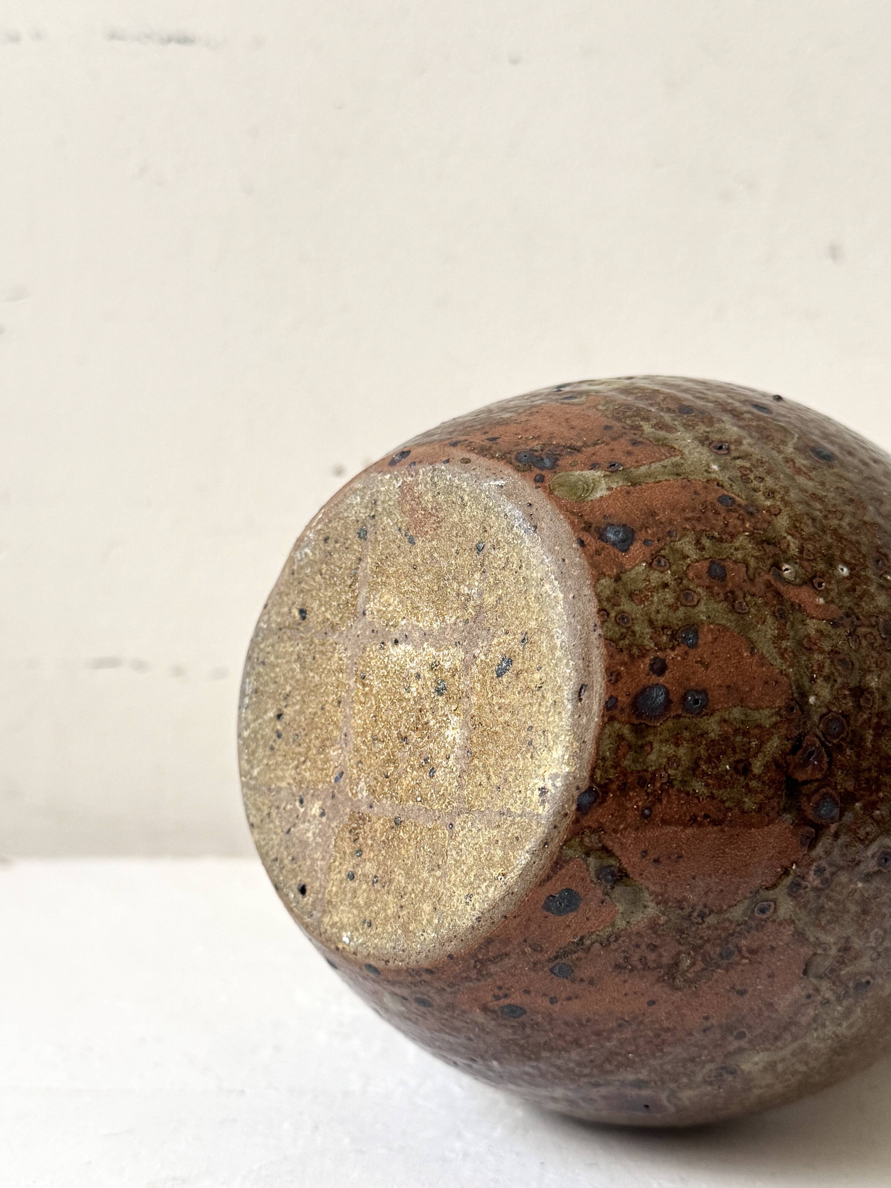 French workshop vase in pyrite stoneware from around 1950.