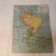 Geographical puzzle map South America - Monrocq Paris - Vintage