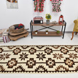 Geometric kilim runner rug,107x325cm