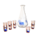 Carafe et 9 verres à liqueur à décor de voiliers
