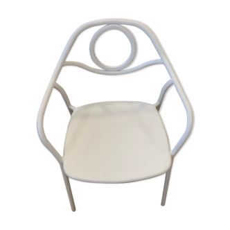 White armchair chair in outer steel