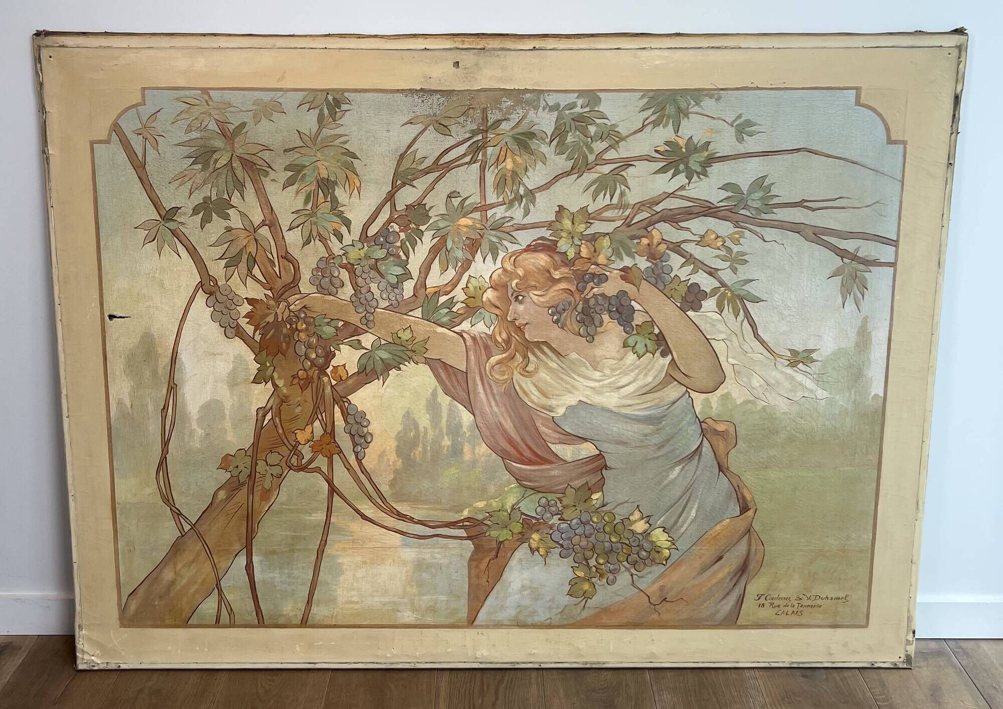 Large Decorative Panel Art. French Work by the Atelier Couteau & Duham.