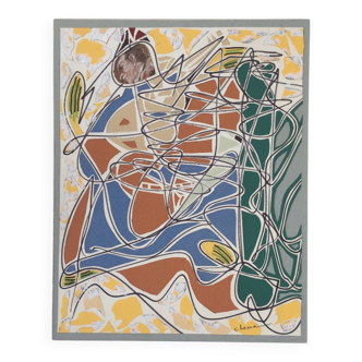 Pierre clamagirand, known as clama (1934-2015). mixed media.