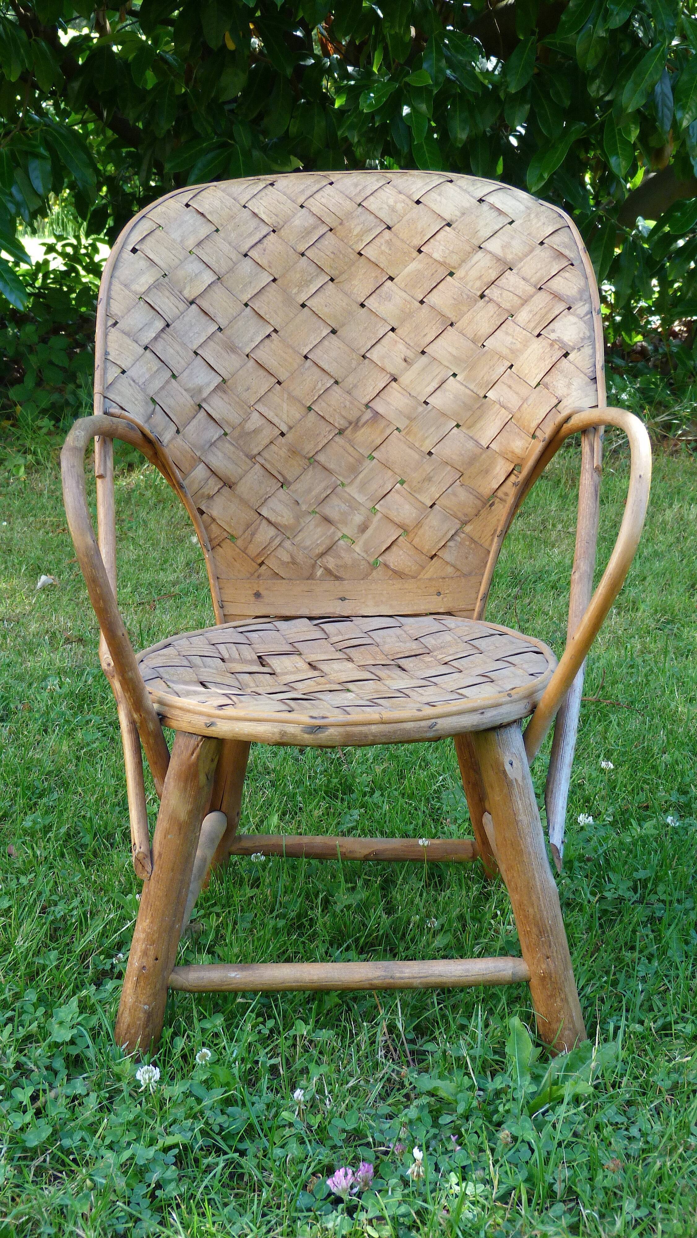 Vintage chestnut children's armchair