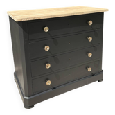 Commode ancienne finition noire mate