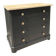 Antique commode with a matte black finish.