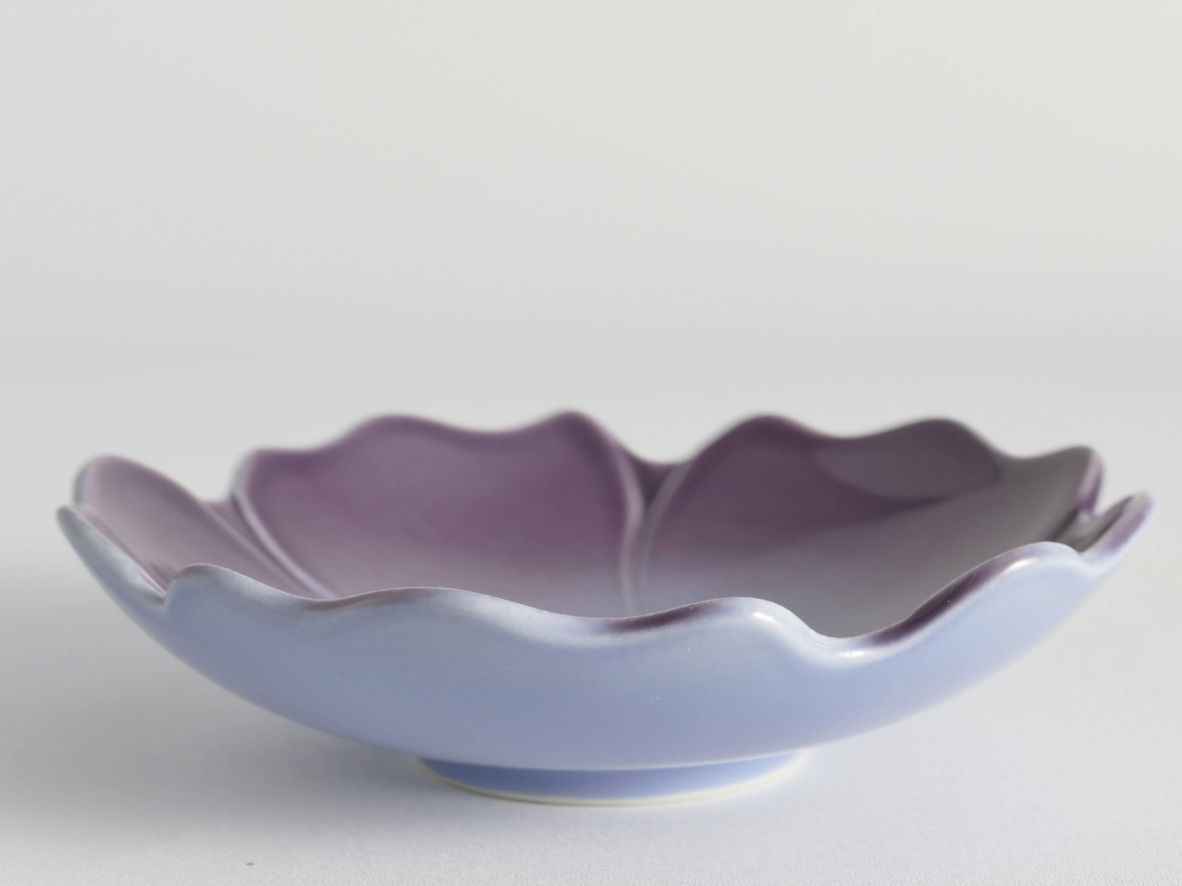 Unique Stoneware Violet Bowl by Margareta Hennix for Gustavsberg Studio, 1970s