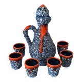 Vallauris sea foam ceramic liquor service