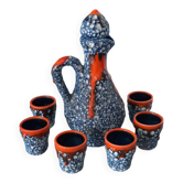 Vallauris sea foam ceramic liquor service