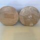 Pair of wooden candlesticks with a white effect