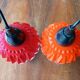 Pair of vintage glass ceiling lights from the 1950s.