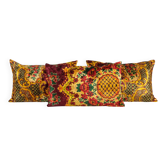 Set of 3 vintage velvet cushion covers 41x61 cm