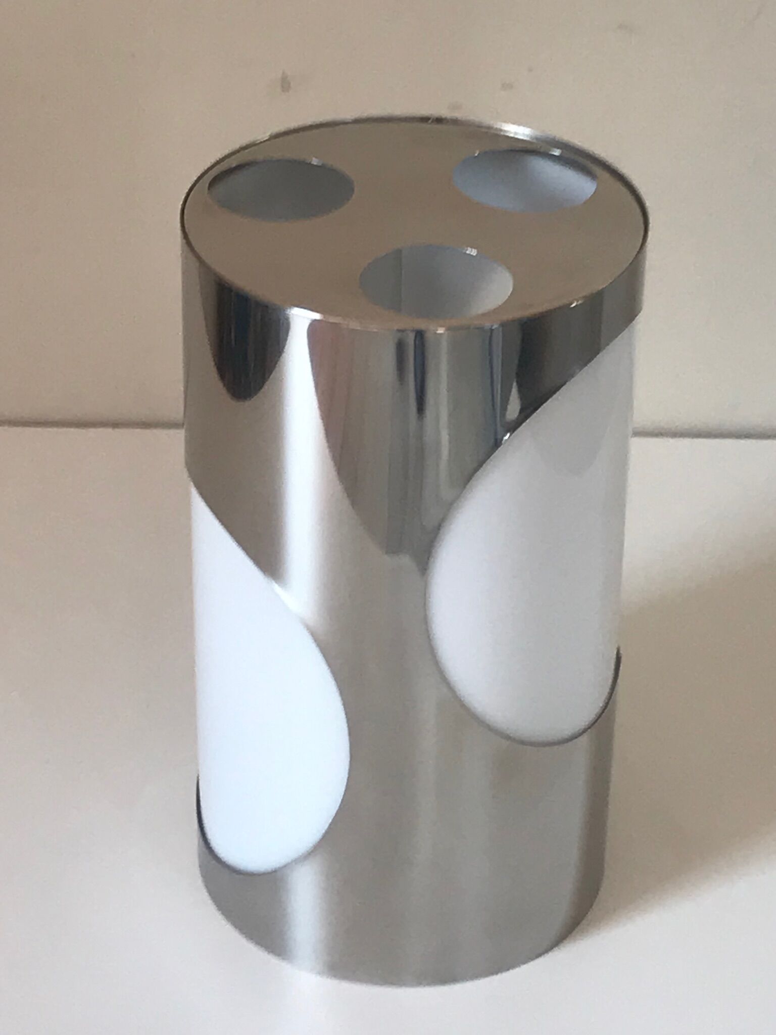 Lamp stainless steel and design perpex Space Age 1970