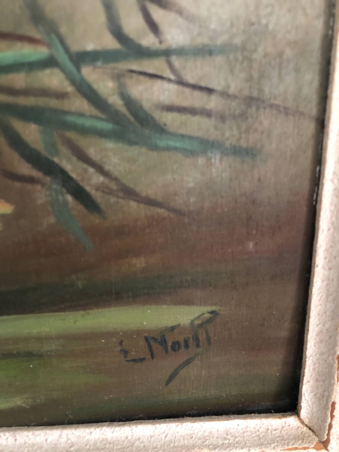 Old oil on panel still life signed