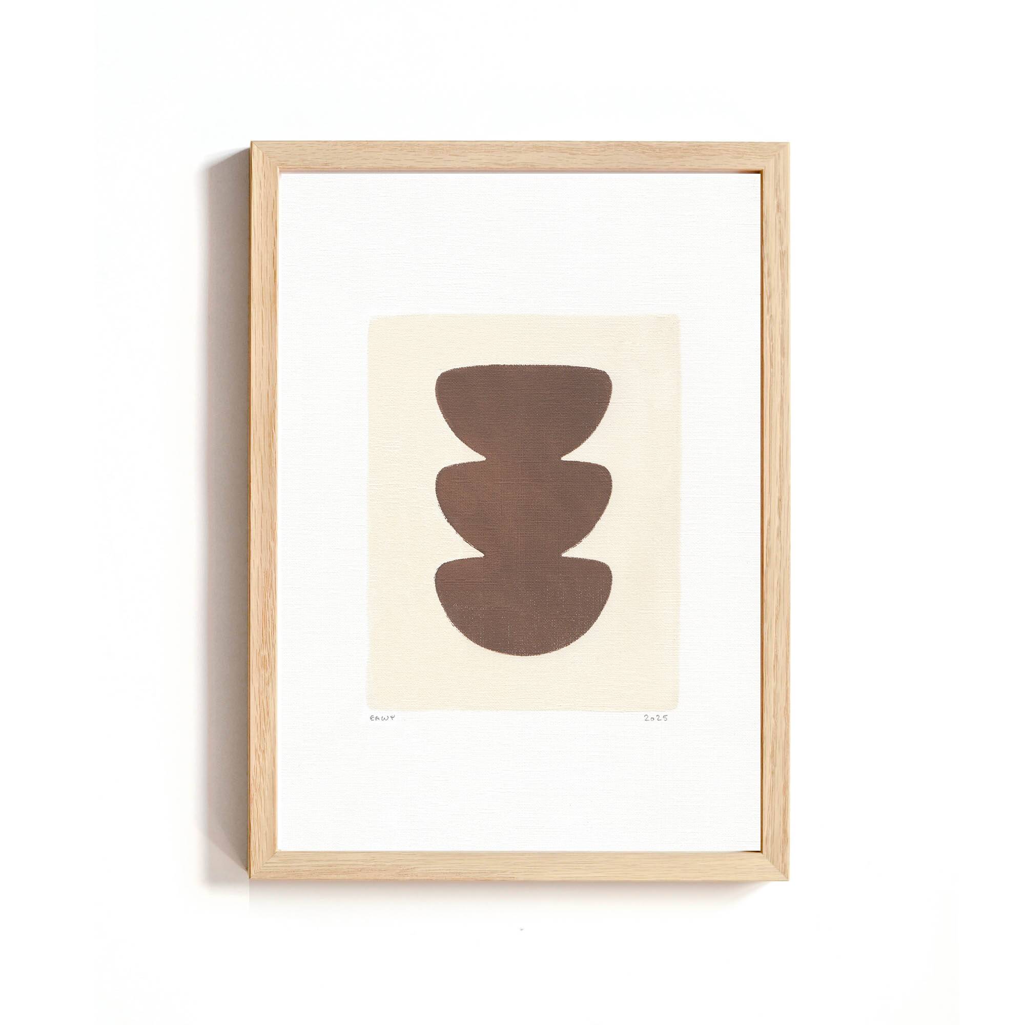 Collection of 4 abstract paintings, Col.Moka, on paper, signed Eawy