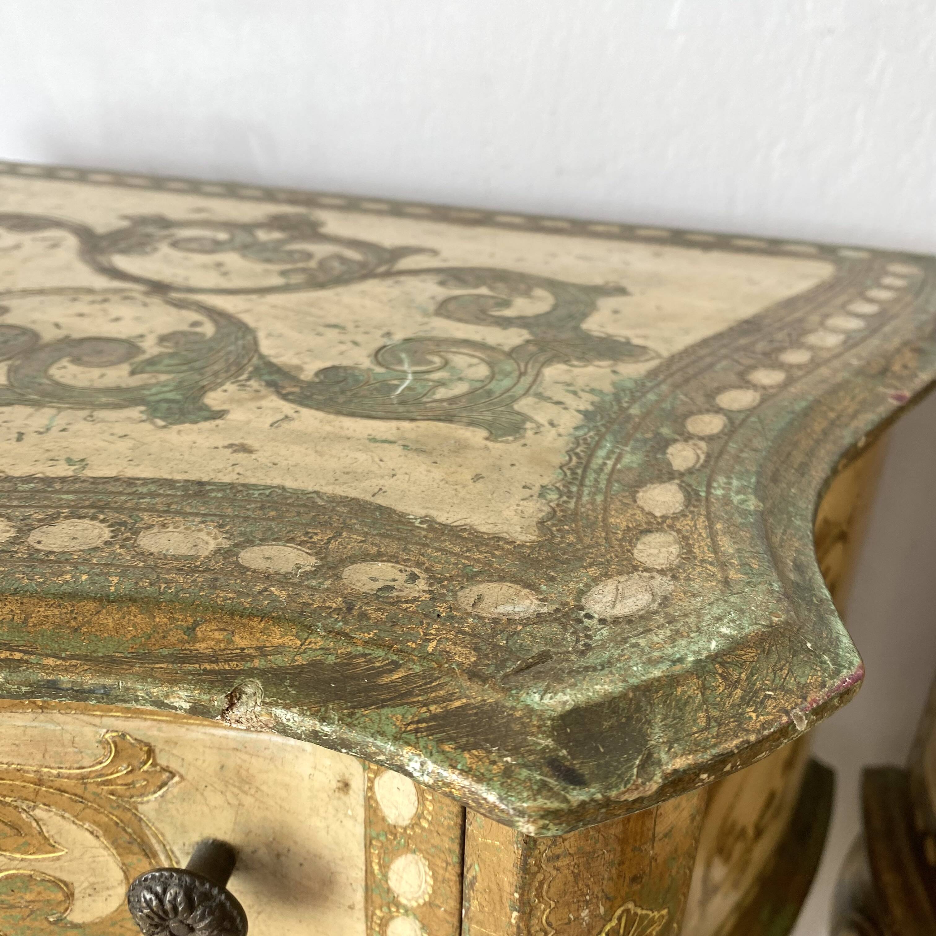 Pair of Italian Venetian-style bedside tables
