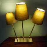 "Trio" table lamp, chromed metal, lampshades with tilting supports
