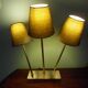 "Trio" table lamp, chromed metal, lampshades with tilting supports