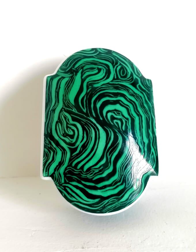 Malachite style porcelain box