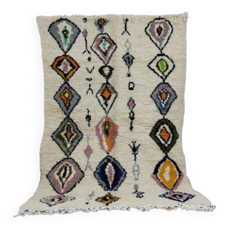 Handmade wool Berber rug 224 x 147 cm