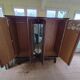 Antique wardrobe in Henri II style – carved oak – 4 doors with mirror