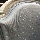 Pair of blue Louis XVI style armchairs