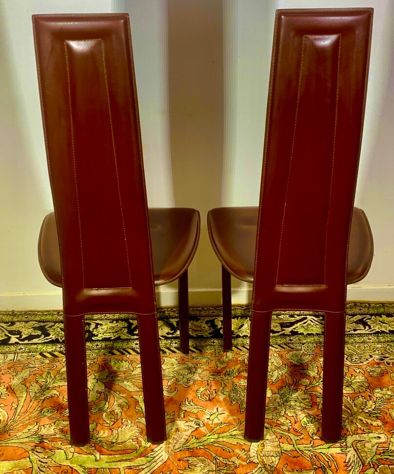2 chaises total cuir estampillées dad
